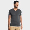 thumbnail image 2 of True Classic V Neck Mens T Shirt, Premium Fitted Soft Men's T-Shirts. Carbon, Large, 2 of 7
