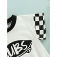 thumbnail image 6 of Bagilaanoe 0-18M Casual Infant Girl Boy Playsuit BUBS Letter Print Plaid Tops Short Sleeve Patch Round Neck Summer Newborn Romper, 6 of 9