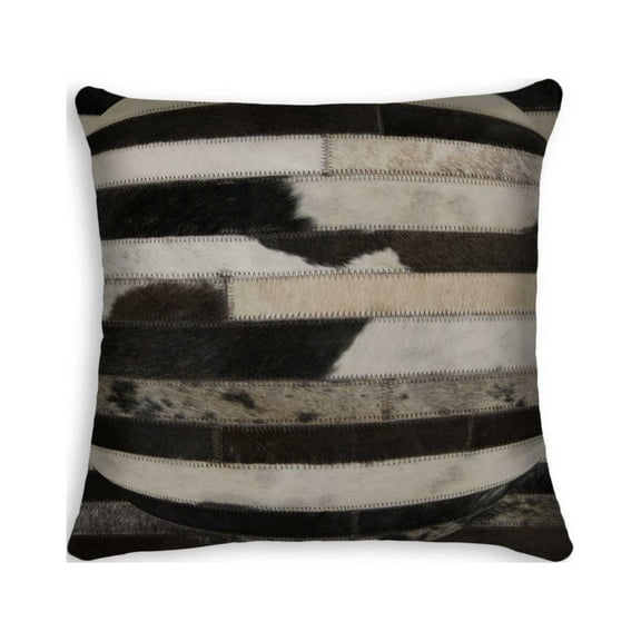 18" x 18" x 5" Modern Tricolor Torino Kobe Cowhide  Pillow