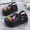 thumbnail image 4 of Women's Platfrom Clogs,Garden Clogs for Women,2.75 in High Heels Mules Clog Wedge Sandals with Clogs Charms, 4 of 16