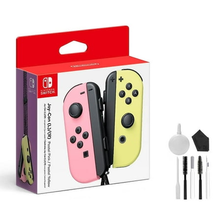 Nintendo Joy-Con (L)/(R) - Pastel Pink/Pastel Yellow with BOLT AXTION Bundle