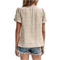 thumbnail image 5 of T-Shirts For Women Sevevn Women's Fashion Short Sleeves Round Neck Solid Color Loose Tops Blouse Knitted Sweater, 5 of 9