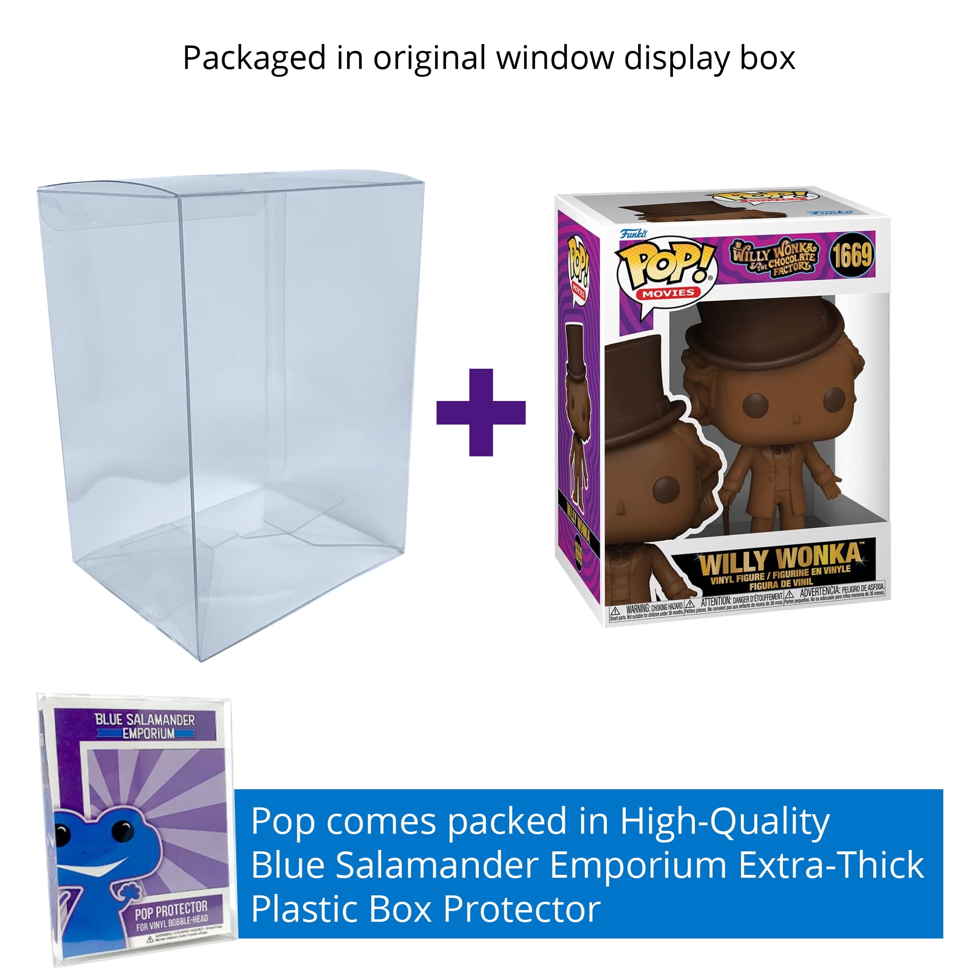 Funko Pop! Wonka Scented #1669 Vinyl Figure + Blue Salamander Emporium Protective Case