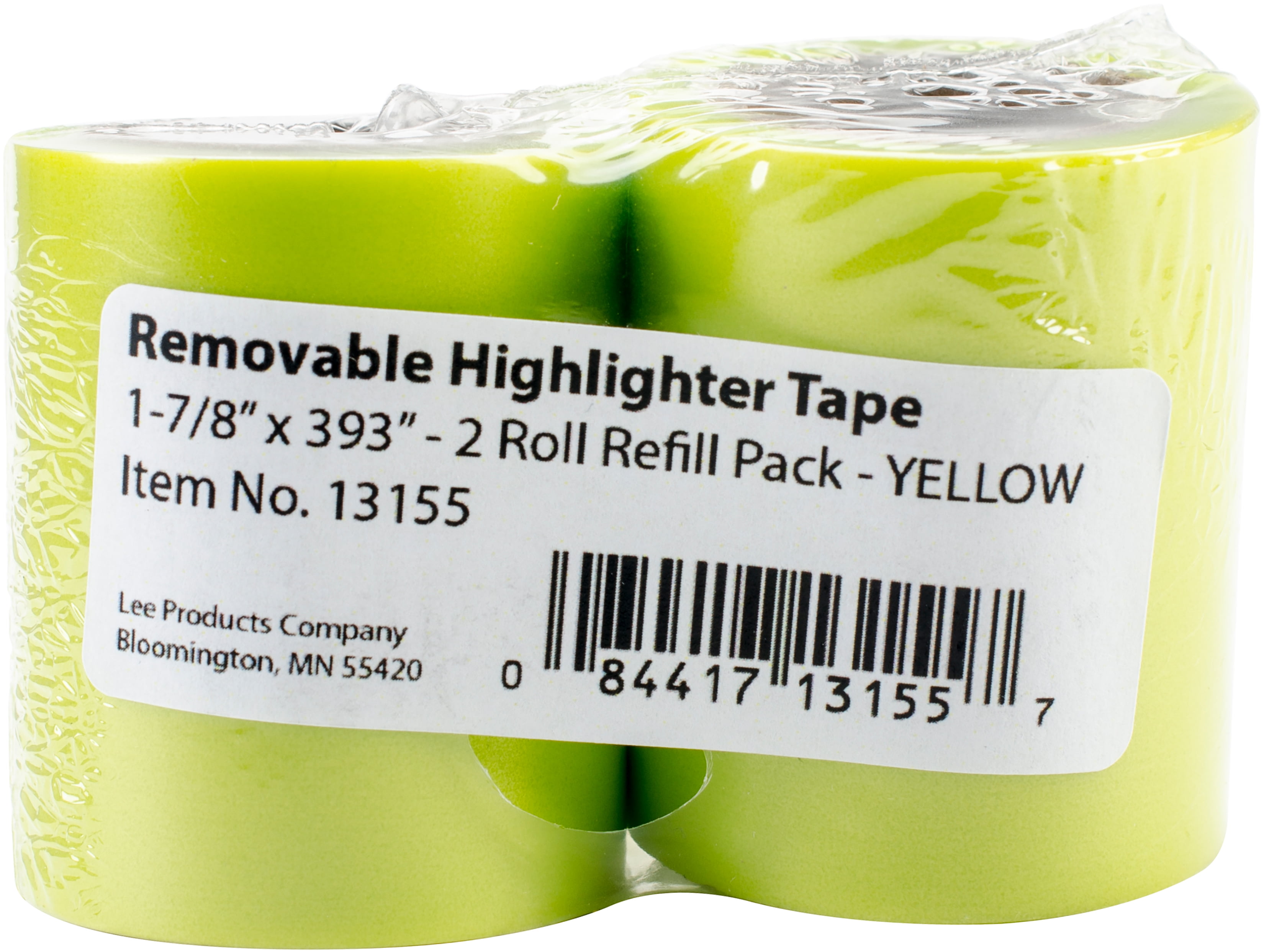 1/2 X 393 in Lee 3-Line Removable Wide Highlighter Note Tape Green 