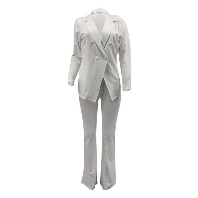 AMILIEe Women's 2 Pieces Pants Suit Jacket Formal Ladies Office Business  Blazer Coat