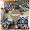 thumbnail image 6 of Orange Blue Small Tapestry for Bedroom Wall Hanging Tapestry,Morocco Boho Abstract Floral Ethnic Tribal Ceiling Backdrop Tapestries Poster Blanket Wall Decor for Teens Room Living Room Dorm 23" x 28", 6 of 8