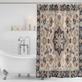 thumbnail image 4 of Blue Boho Waterproof Fabric Shower Curtain,Ethnic Vintage Mexican Flowers Southwestern Waterproof Fabric Shower Curtain for Bathroom Curtains Bathtubs Shower Curtains with 12 Hooks Extra Long 72x96, 4 of 8