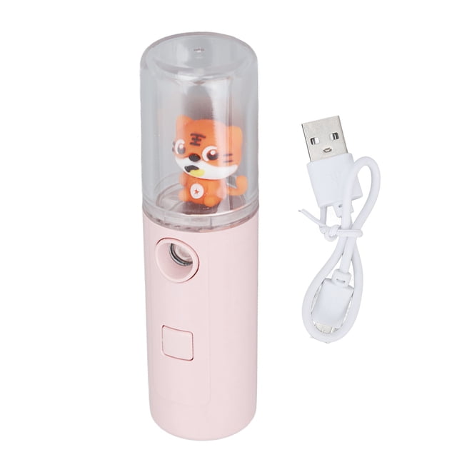 Difusor de nanoniebla facial de 30 ml, hidratante, refrescante y profundo, con diseño de tigre lindo, tamaño portátil, color rosa