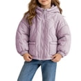 thumbnail image 4 of Mitankcoo Girls Hooded Quilted Jacket Full Zip Padded Coat with Pockets Lightweight Warm Winter Outerwear 1-10Y, 4 of 7