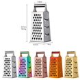 thumbnail image 4 of 2pcs Large Stainless Steel 4 Sides Grater Slicer with Handle, Multifunctional Cutter Planing for Ginger, Garlic, Cucumbers, Carrots, Cheese, Potato, Ergonomic Design Kitchen Gadgets Accessories (Gold), 4 of 7