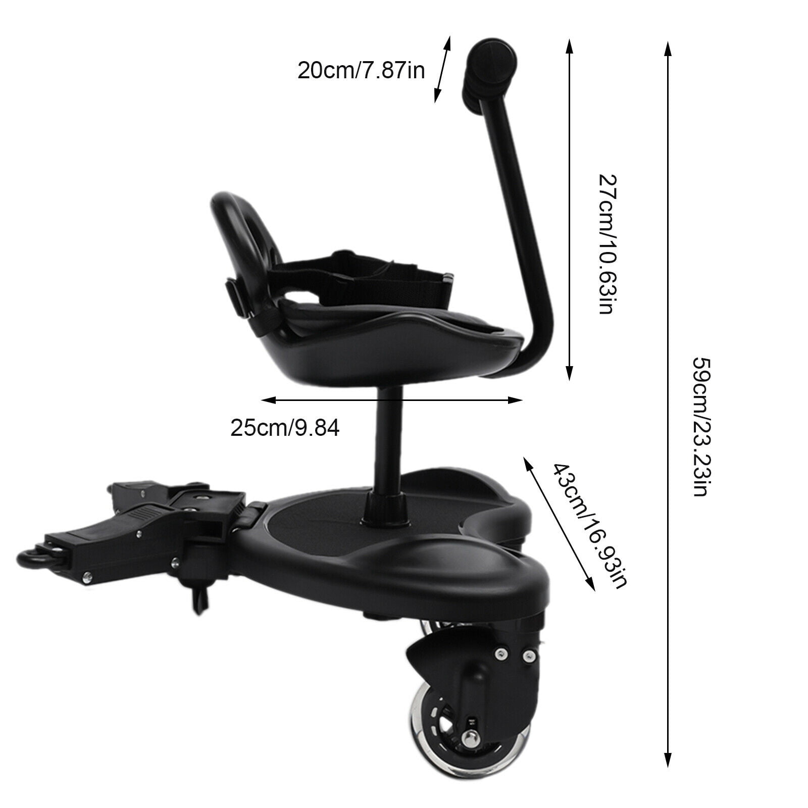Child Buggy Stroller Step Board Kid Toddler Wheeled Pushchair Connector Max.25KG