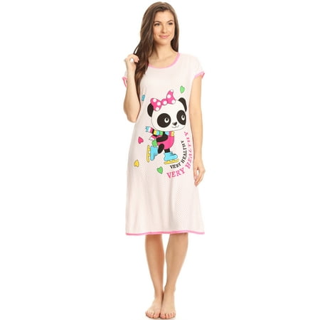 15020 Womens Nightgown Sleepwear Pajamas - Woman Sleeveless Sleep Dress Nightshirt Pink # 76 M