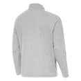 thumbnail image 3 of Men's Antigua Heather Gray Georgia Tech Yellow Jackets Certain Tri-Blend Quarter-Zip Top, 3 of 3