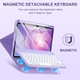 thumbnail image 4 of Funda de teclado Harvopu compatible con iPad Air de 11 pulgadas, M2/ Air de 10,9 pulgadas, 5ª y 4ª generación, con retroiluminación de teclado desmontable, color morado, 4 of 7