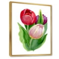thumbnail image 3 of Designart 'Beautiful Tulip Flowers Red and Pink' Traditional Framed Canvas Wall Art Print, 3 of 5