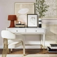 thumbnail image 7 of Maklaine Modern 2-Drawer Transitional Wood Desk in Off White, 7 of 7