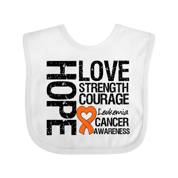 Inktastic Leukemia Cancer Hope Love Strength Boys or Girls Baby Bib