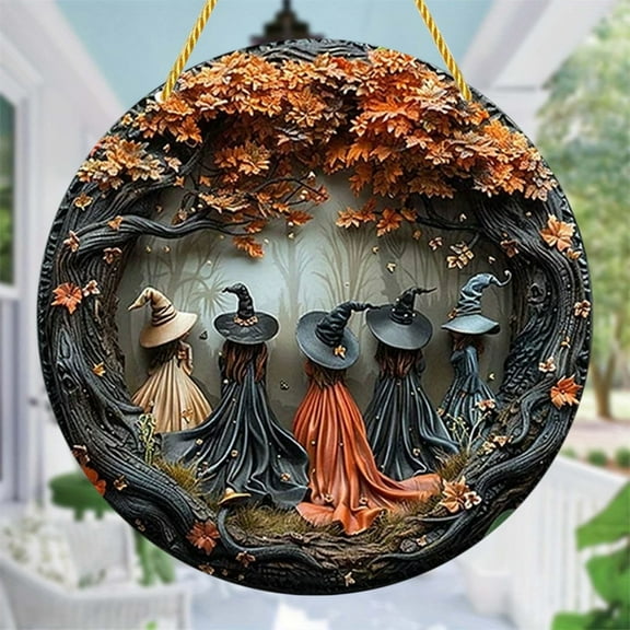 Halloween Witch Academy Acrylic Hanging Decor – 2D Ghost Window Garden Ornaments for Indoor Outdoor Halloween Decorations and Party Halloween Decor