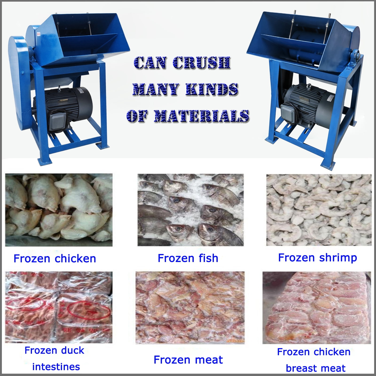 Commercial Feed Processor Frozen Fish Frozen Meat Frozen Products Crusher 220V