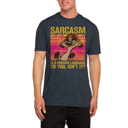Disney Sarcasm timon lion king men's short sleeve graphic t-shirt, up to size 3xl