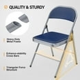 thumbnail image 3 of VINGLI Folding Chairs with Padded Seats, Metal Frame with Pu Leather Seat & Back, Capacity 350 lbs, Blue, Set of 6, 3 of 9
