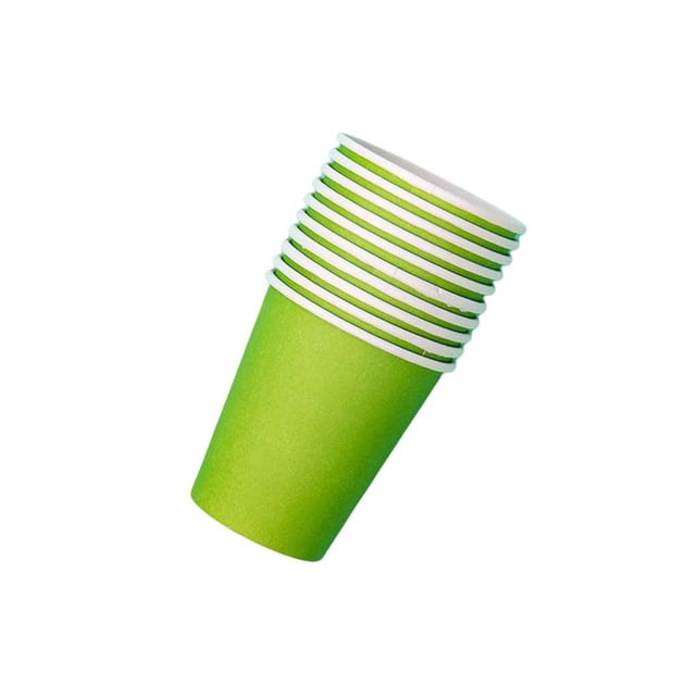 Cateissary 10 Uds. De vasos de papel para jardín de infantes, vasos desechables para manualidades, pintura para educación temprana, bebidas, Mostrada Verde claro