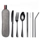 thumbnail image 5 of Combinación de vajilla portátil de acero inoxidable 1010 con revestimiento de titanio, cuchillo, tenedor, cuchara, palillos y pajita, 5 of 6