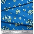 thumbnail image 2 of Soimoi Blue Rayon Fabric Leaf Leaves Print Fabric by the Yard 58 Inch Wide, 2 of 3