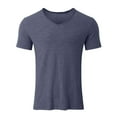 thumbnail image 5 of FASHOFT V Neck Bamboo Shirts for Men Ultra Soft Viscose Cotton T-Shirt Moisture Wicking Short Sleeve Casual Summer Tee Tops Dark Gray L, 5 of 6