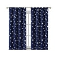 thumbnail image 2 of Hopscotch Jacob Star Foil Room Darkening Curtain Panel Pair 38"x63" - Navy/ Silver, 2 of 5