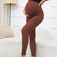 thumbnail image 5 of PXLKNZH Maternity Leggings Over The Belly Women's Full Length Yoga Leggings Stretch Buttery Soft Pregnancy Workout Pants Belly Support Pregnancy Leggings Coffee,M, 5 of 8