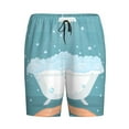 thumbnail image 4 of Naloa Bathtub with Soap Bubbles Men's Short Pajama Pants, Lounge Comfort Shorts with Elasticized Waistband and Side Pockets - Small, 4 of 9
