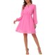 thumbnail image 2 of INSPIRE CHIC Vestido de Mujer Gilding Star Cuello en V de Manga Larga Fiesta Corte A en Rosa Oscuro, 2 of 6