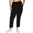 thumbnail image 4 of RBX Active Women's Plus Size Ribbed Side Woven Ankle Pant With Pockets, 4 of 5