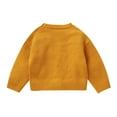thumbnail image 3 of Povozer Toddler Baby Girl Cute Flower Sweater Cardigan Long Sleeve Knit(Yellow,2-3Y), 3 of 6