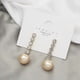 thumbnail image 1 of Silver Needle Set With Diamond Luxury Flash Diamond Large Pearl Personality Red Earrings 26-27s, 1 of 4