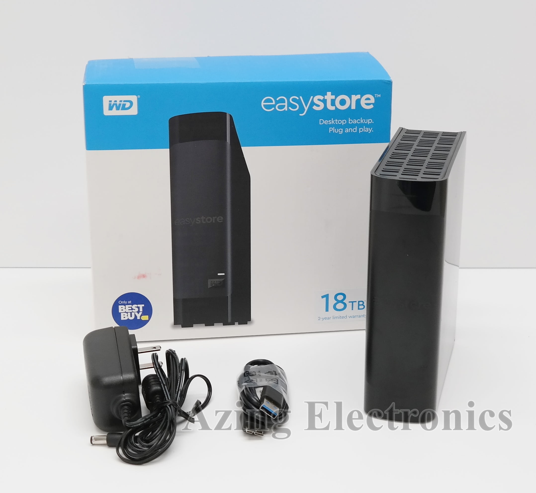 Used wd easystore wdbama0180hbk 18tb external usb 3 0 hard drive