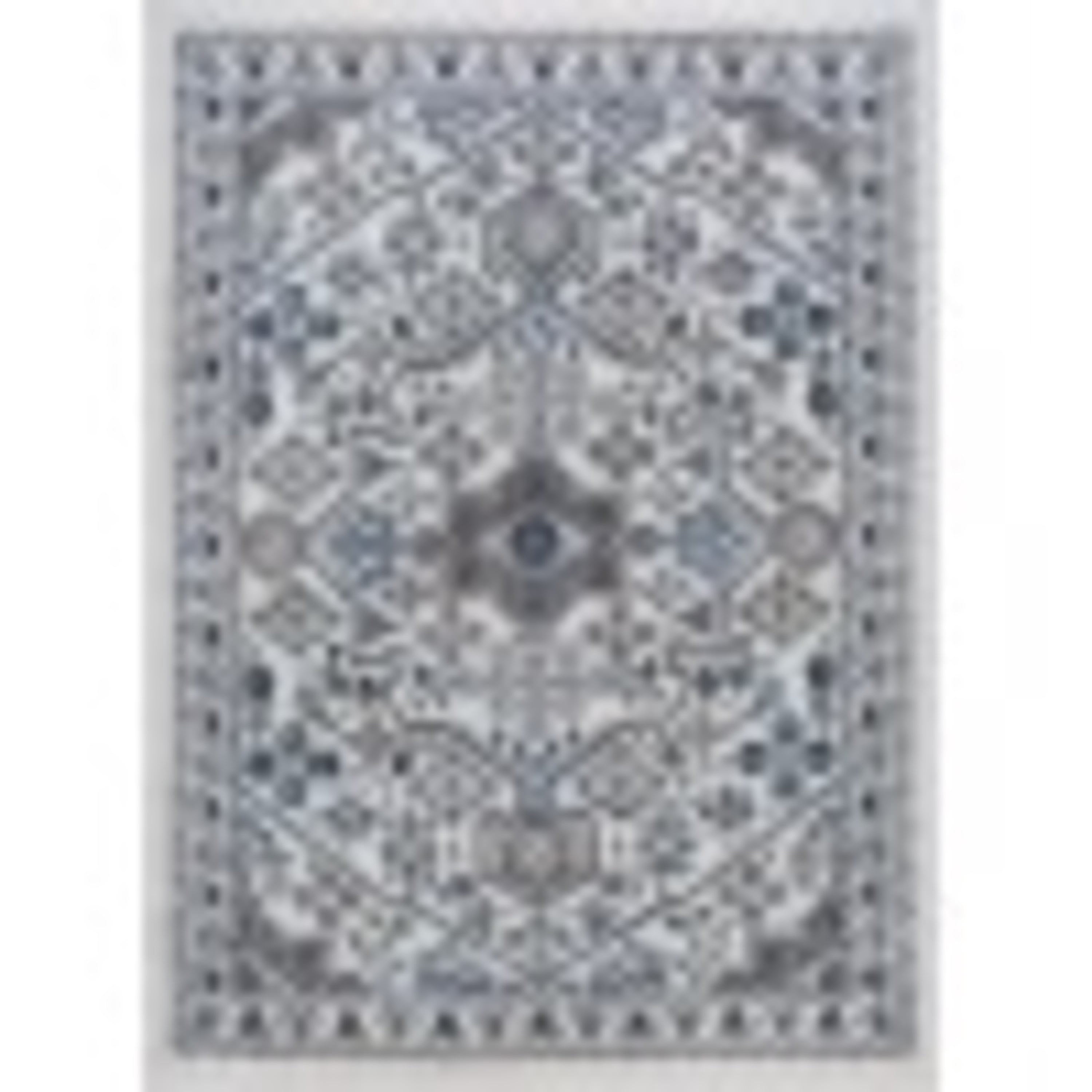 Hampton Traditional 4' x 5' Cream and Beige Polypropylene Indoor Area Rug