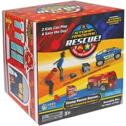 Stomp Rocket Original Stomp Rescue Racers Launcher for Kids, 1 Police Car, 1 Fire Truck, 2 Toy Car Launchers, 2 Station Boxes and Stickers, Gift for Boys and Girls Ages 5 and up.