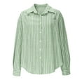 thumbnail image 4 of XUNKUSGA Striped Button Down Shirts For Women Dress Shirts Long Sleeve Casual Collared Office Work Shirt With Pocket, 4 of 6