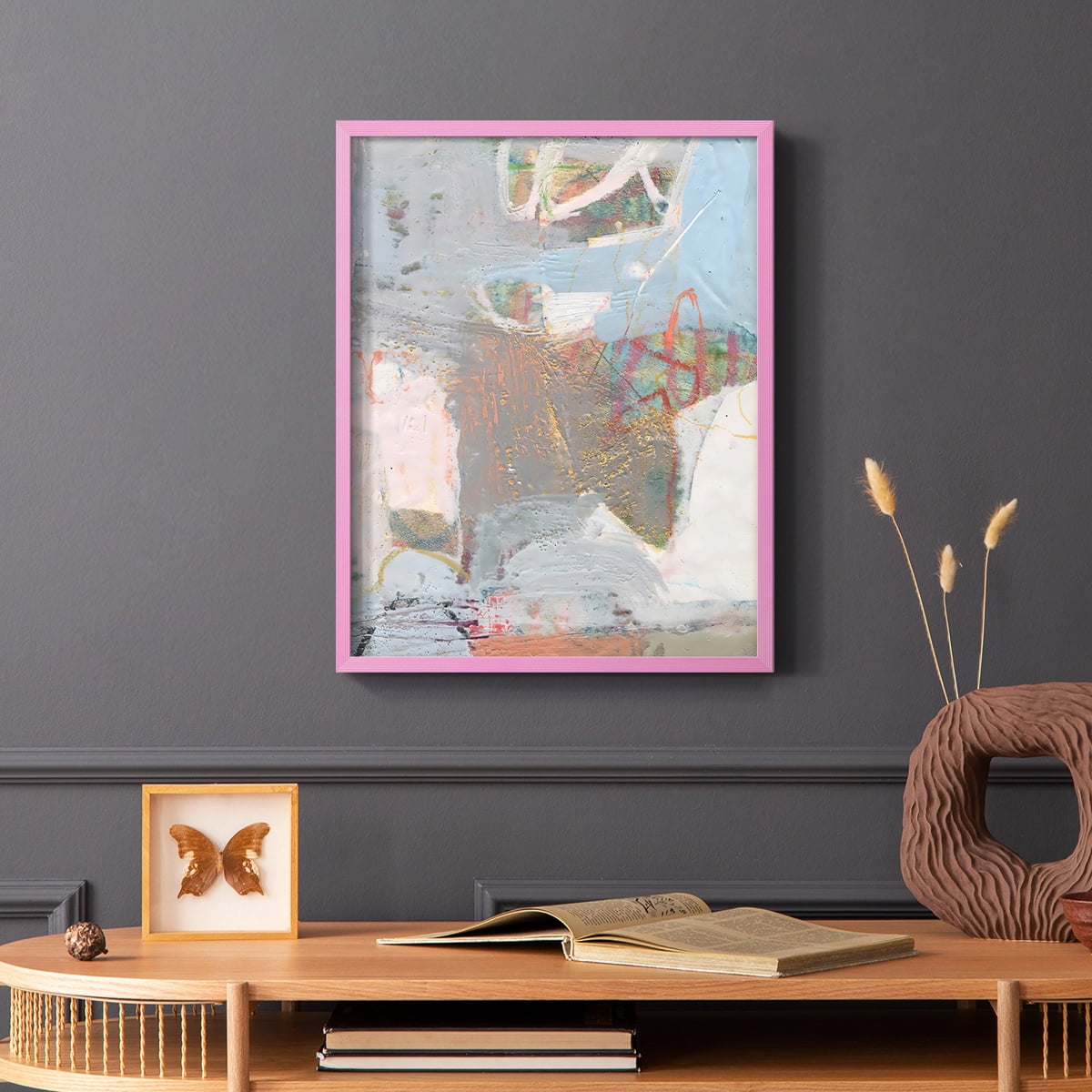 Minim II in Pink Solid Wood 8 x 10 Framed Print