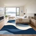 thumbnail image 3 of ODIKA 8'x10' Machine Washable Non-Slip Area Rug, Abstract Navy Blue High Traffic Rug with Pad, Blue, 1058550, 3 of 8