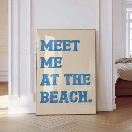 Meet Me At The Beach Wall Art, Blue Coastal Cowgirl Wall Art, Coastal Granddaughter Decor, Coastal Cowgirl Wall Art, Coconut Girl Decor Home Decor, 8x12 UNFRAMED