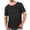 Black, variant on Men's Spring And Summer Solid Color Tops Fashion Man Imitation Denim Round Neck Short Sleeve Loose Fit Top