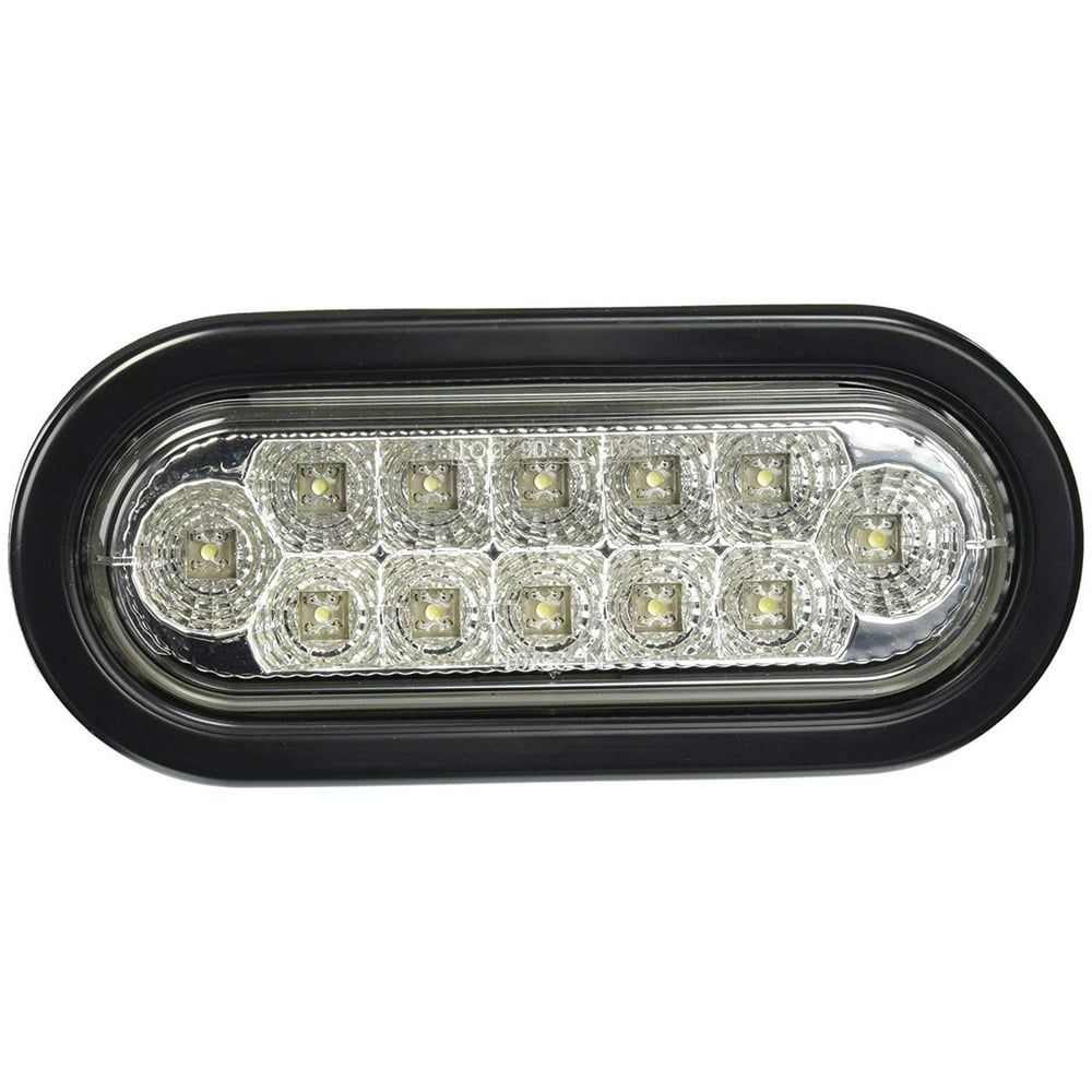LED Sealed Oblong Backup Reverse Light Kit White 12 Diode Clear Lens