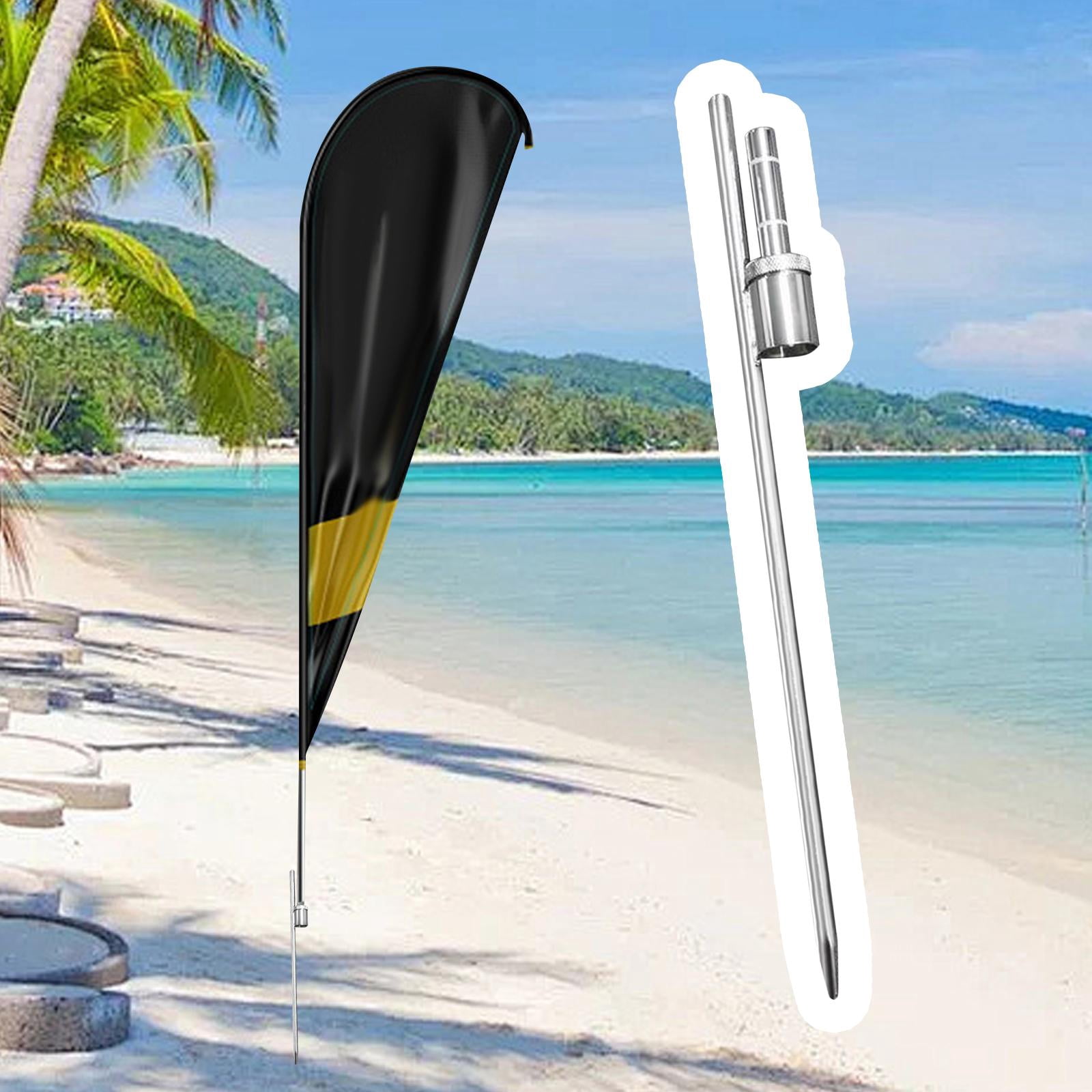 Gazechimp Feather Flag Pole Stake Metal Flag Ground Stake for Rafting Races Advertising Length 50cm