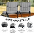 thumbnail image 4 of Stadium Seat for Bleachers with Back Support and Cushion, Bleacher Seats with Shoulder Strap and Cup Holder, Padded Portable Folding Comfort Stadium Chair, for Sports Events, Grey (2pcs), 4 of 7