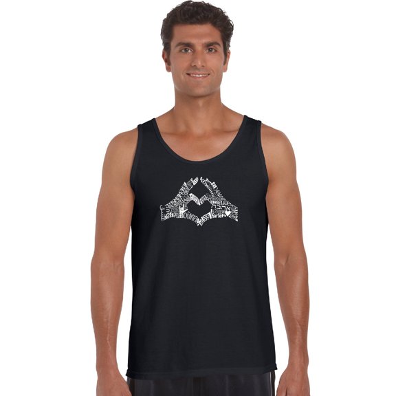 LA Pop Art Men's Word Art Tank Top - Finger Heart
