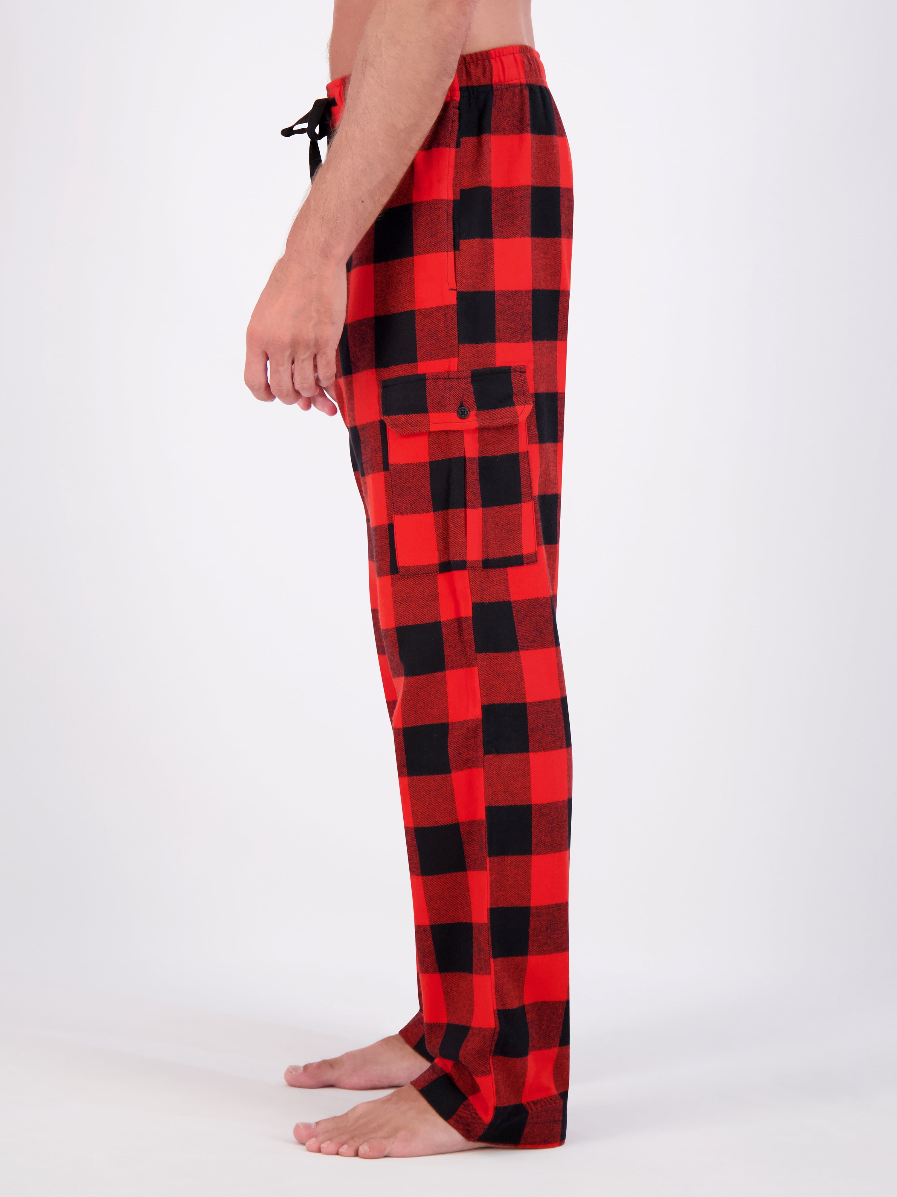 Hanes Men's Flannel Lounge Pajama Pants with Cargo Pockets, Sizes S-XL