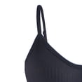 thumbnail image 5 of Feancey Womens Wireless Sports Bras Ribbed Knit Open Back Yoga Bra Spaghetti Strap Casual High Impact Workout Bras Breathable No Underwire Everyday Underwear Black L, 5 of 6